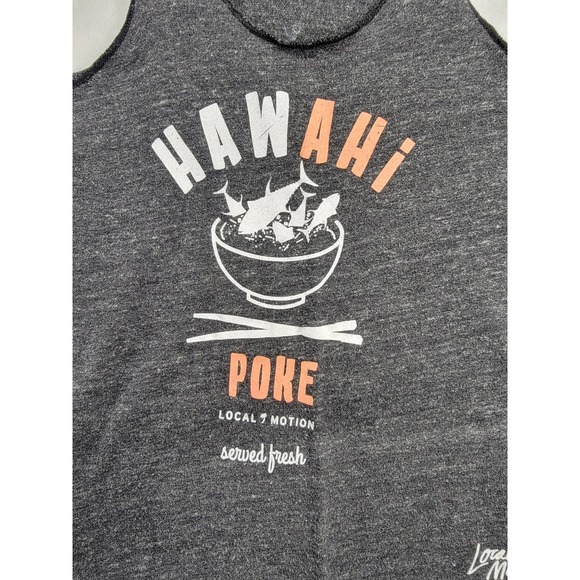 Local Motion	Grey Racer Back Tank Top "Hawaii Poke" SZ S - Picture 2 of 6